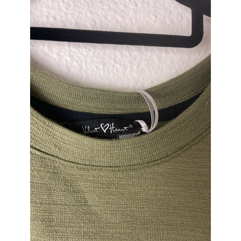 Velvet Heart olive green color‎ block sweater Long Sleeve Sz Large NWT - Picture 3 of 6